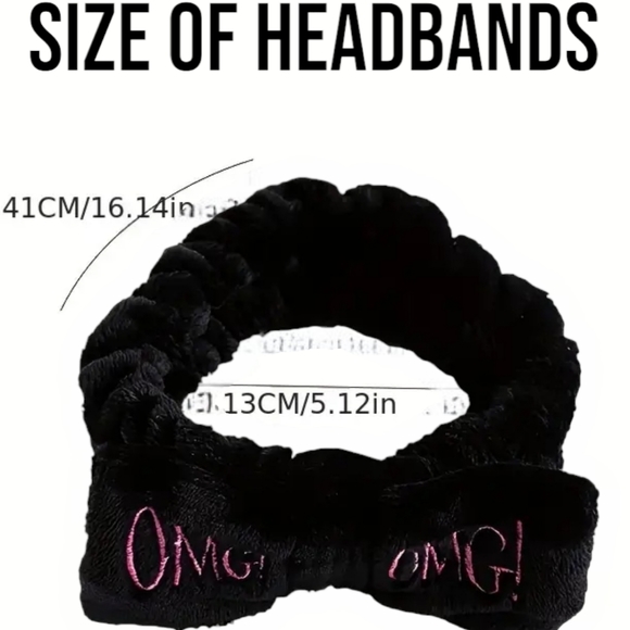 Soft & Fluffy "OMG" Hair Headband With Bow - White - Picture 3 of 5